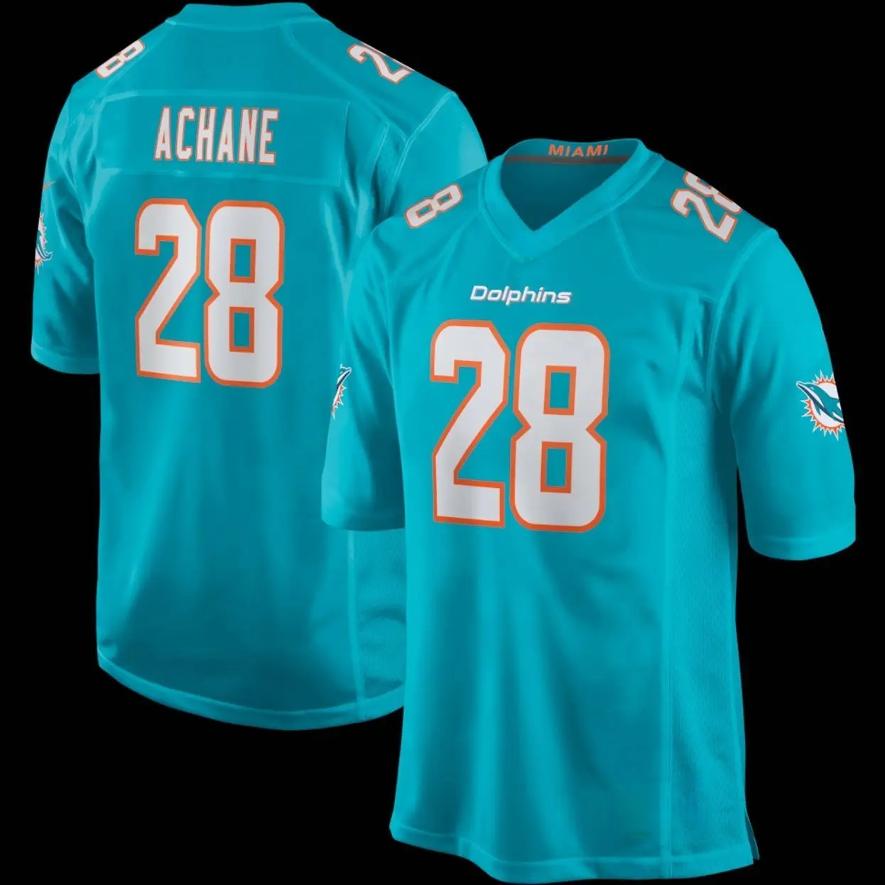 Unisex Football inspired by Achane 28 Miami Alternate Game Jersey - Aqua
