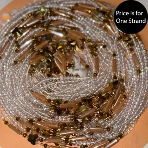 Golden Pearl Crystal Waist Beads (one strand)Unique Fashion Accessory