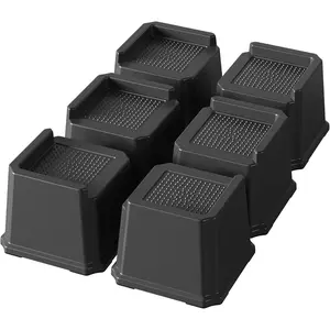 Bed Risers 3 Inch Heavy Duty 6 Pack Oversized Bed Furniture Elevators 1,500 lbs Lifts Up Riser for Sofa and Table