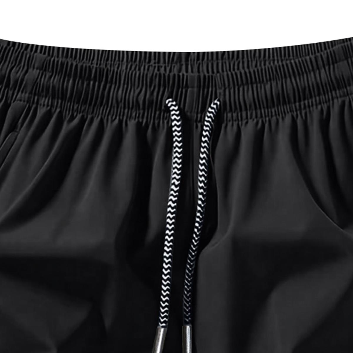 Men’s solid-color casual shorts with zippered pockets—fashionable summer drawstring athletic shorts suitable for gym workouts and outdoor wear. Men’s solid-color casual shorts with zippered pockets—fashionable summer drawstring athletic shorts suitable fo