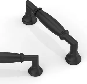 10 Pack Matte Black Cabinet Pulls 3 Inch(76mm) Kitchen Cabinet Handles Solid Zinc Alloy Cabinet Hardware Drawer Pulls