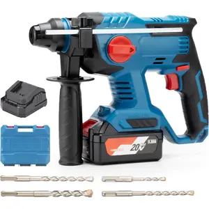 20V Max Cordless Rotary Hammer Drill, 7/8" SDS-Plus, 4 Application Modes, Brushless, 2.1 Joules, Cordless Demolition Hammer for Concrete, Including 4.0Ah  and Charger, 4 Drill Bits