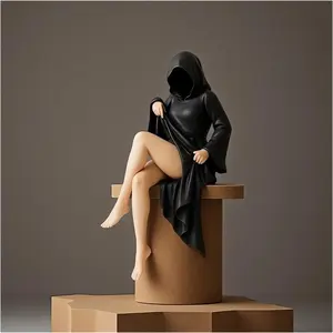 Halloween Mysterious Statue, Gothic Resin Sculpture, Decorative Statues, Home Desktop Decoration, Mystical Ornament, Perfect for Halloween Decorations