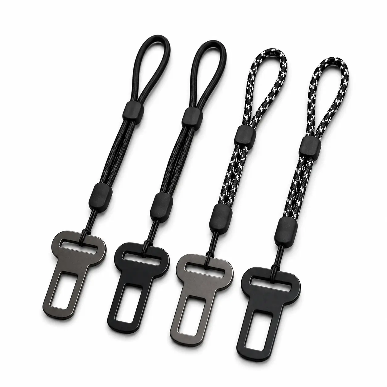 2-Pack Satisfying Click Seatbelt Buckle Keychain with Adjustable 7.2-Inch Lanyard | Novelty Fidget Keyring Bag Charm | Metal Bottle Opener Keychain with Adjustable Wrist Lanyard,
