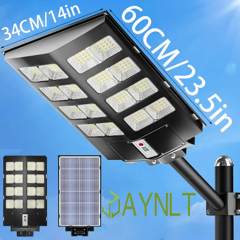 Durable Solar Garden Lights Outdoor, Easy to install,240000LM LED Energy-Efficient , 6500K Motion Sensor, with Remote Control, Dusk to Dawn for Yard, Parking Lot, Commercial Area ,Driveways,IP67 Waterproof Rainy Day Available 0