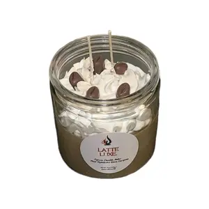 Genesis Flame Candle Decadent Delights Series "Latte Luxe" 16oz Soy Wax Dessert Candle