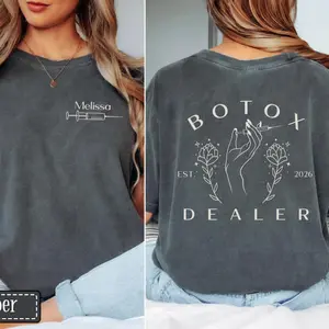 Personalized Botox Comfort Colors Shirt • Botox Dealer Tee • Custom Aesthetic Nurse Tshirt • Nurse Injector Gifts • Esthetician Medspa Tees