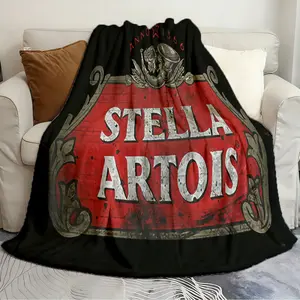 Flannel blankets Distressed Stella Artois Beer Smooth blanket Warming blanket soft and comfortable blanket travel blanket birthday gift Flannel Throw Blanket