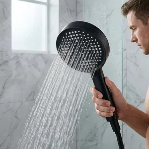 6-Mode Pressure Boost Handheld Shower Head, Round Spray Gun Function, Universal Interface Faucet, Home Bathing Water Heater Shower Head