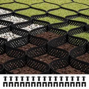 VEVOR Gravel Grid, 3 Inch Depth, 24.93 x 9.52 FT / 7600 x 2900 mm, 1880 LBS Per Sq ft Grass Ground Retainer, Permeable Geo Grids Driveway Stabilization, for Garden, Patio, Walkway, RV Parking Slopes