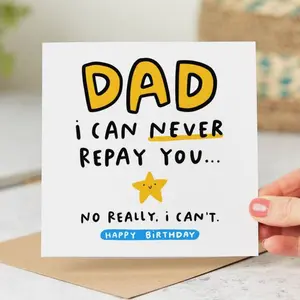 Funny Birthday Card for Dad, Personalised Card, Humorous Birthday Gift for Father, Birthday Greeting Card, Birthday Present for Dad