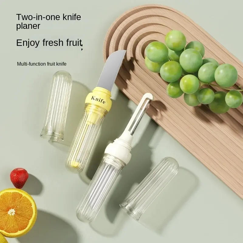Stainless Steel Peeler Fruit Knife Apple Scraper Household Cutting and Planer Double-head Two-in-One Multifunctional Scraper