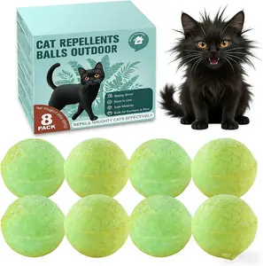Natural Outdoor Cat Repellent Balls - Plant Extract Scent Solution to Protect Yds, Lawns from Unwanted Cat Scratching, Digging, Spraying