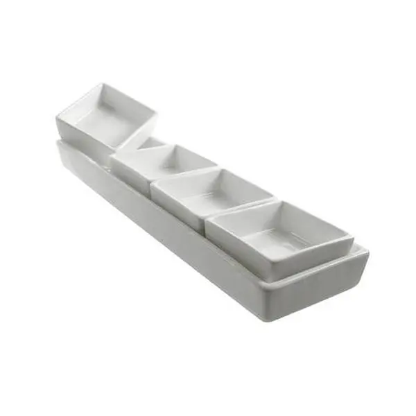 10 Strawberry Street Whittier Accessories Rectangular Trays with 4 Dishes