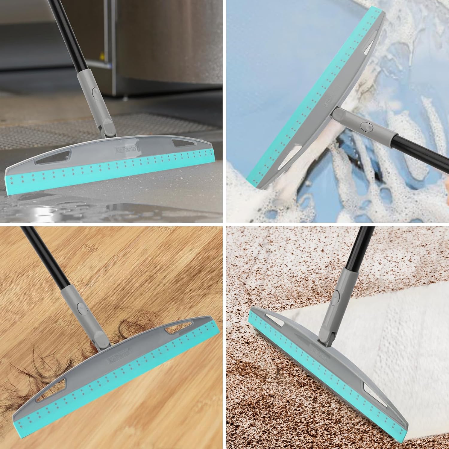Multifunction Magic Broom, Silicone Floor Squeegee Broom with 59" Long Handle, Scraping Broom for Floor Bathroom Kitchen Shower Tile Pet Hair Fur Marble Glass Water Window Foam Cleaning, Blue Multifunction Magic Broom, Silicone Floor Squeegee Broom with 59" Long Handle, Scraping Broom for Floor Bathroom Kitchen Shower Tile Pet Hair Fur Marble Glass Water Window Foam Cleaning, Blue