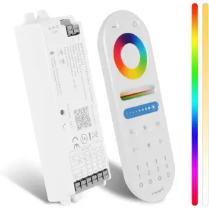 WiFi RF Remote Controller Kit, 5in1 DC12-24V C1-1 5Inch LED Controller & C1-2 Remoter for RGB CCT RGBW Boat Pool Light Control, Compatible with Tuya APP/Alexa Echo/ Assistant /