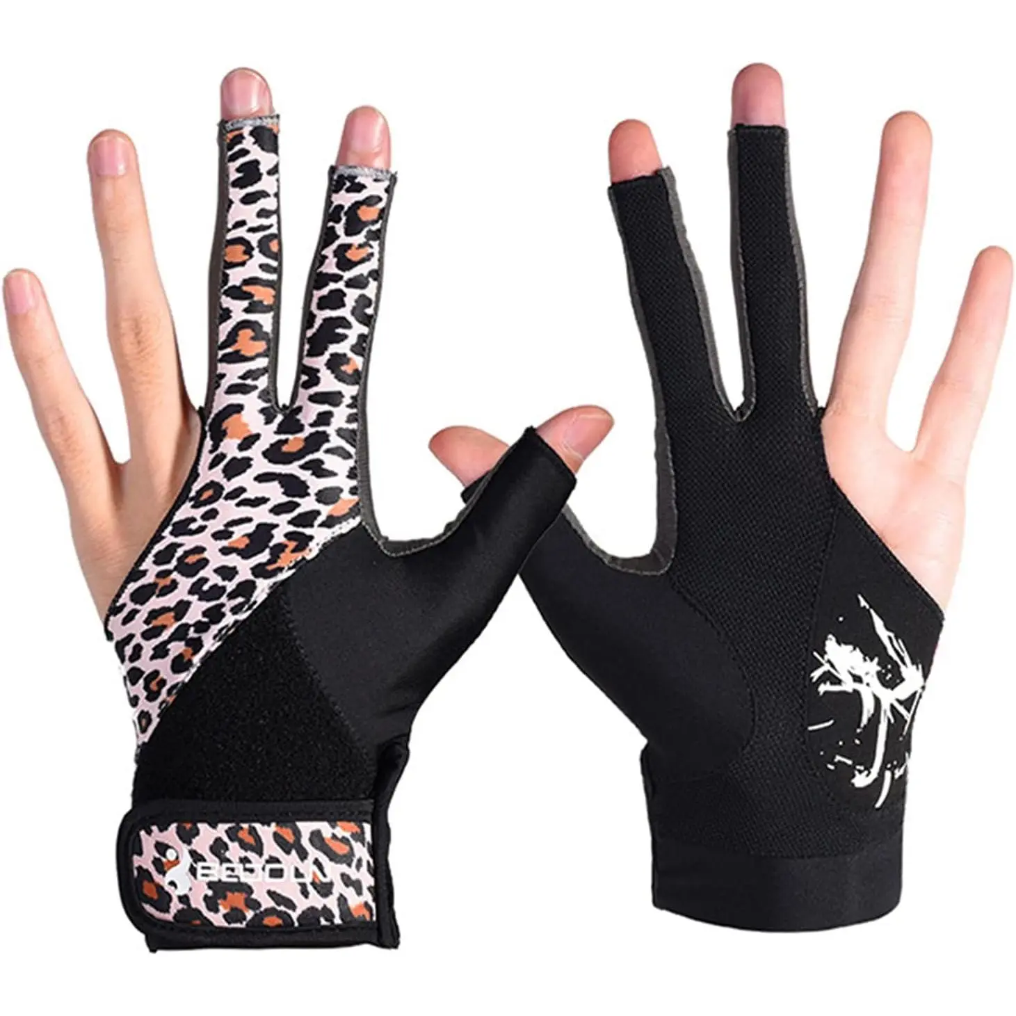 Billiard Glove,3 Finger Billiards Gloves for Man Woman, Pool Cue Gloves,Snooker Playerss Gloves,Durable Breathable Anti-Skid,Wear  The Right or Left Hand (M)