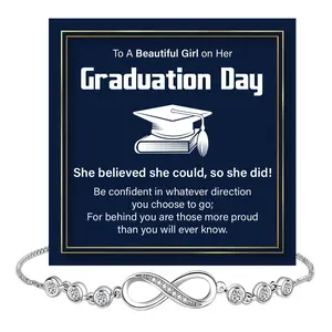 Graduation Bracelet Gift for Her Class of 2026, Infinity Bracelet, Inspirational Graduation Jewelry for Daughter Sister Best Friend, College High School Graduate Keepsake