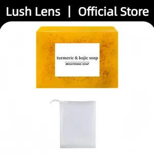 Set of 3 lemon turmeric kojic acid soaps; turmeric & kojic acid brightening soap; dark spot remover; kojic acid soap; body care soap/body wash—lemon, flawless, organic