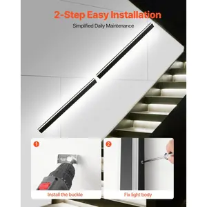 fathersdaygift VEVOR Outdoor Wall Lights, 2 Pack, 59.1 Inch Long Strip Modern Exterior Wall Sconce Light Fixtures, 2700K-6000K, IP65 Waterproof Anti-Rust, Dimmable Outside Wall Mount Lighting, for House Porch Garage