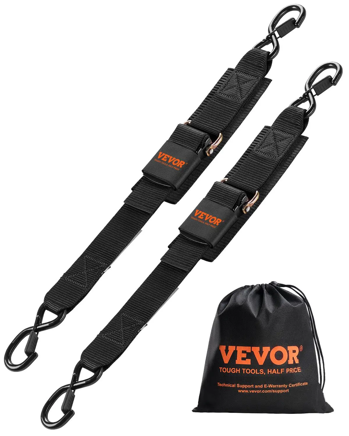 【DealsForYouDays】VEVOR Retractable Ratchet Straps,2 in x 2 ft Ratchet Tie Down Straps with Security Lock S Hooks2 Pack Heavy Duty Ratchet Tie Down Straps with 1500 lbs Break Strengthfor TrailersVehiclesBoat
