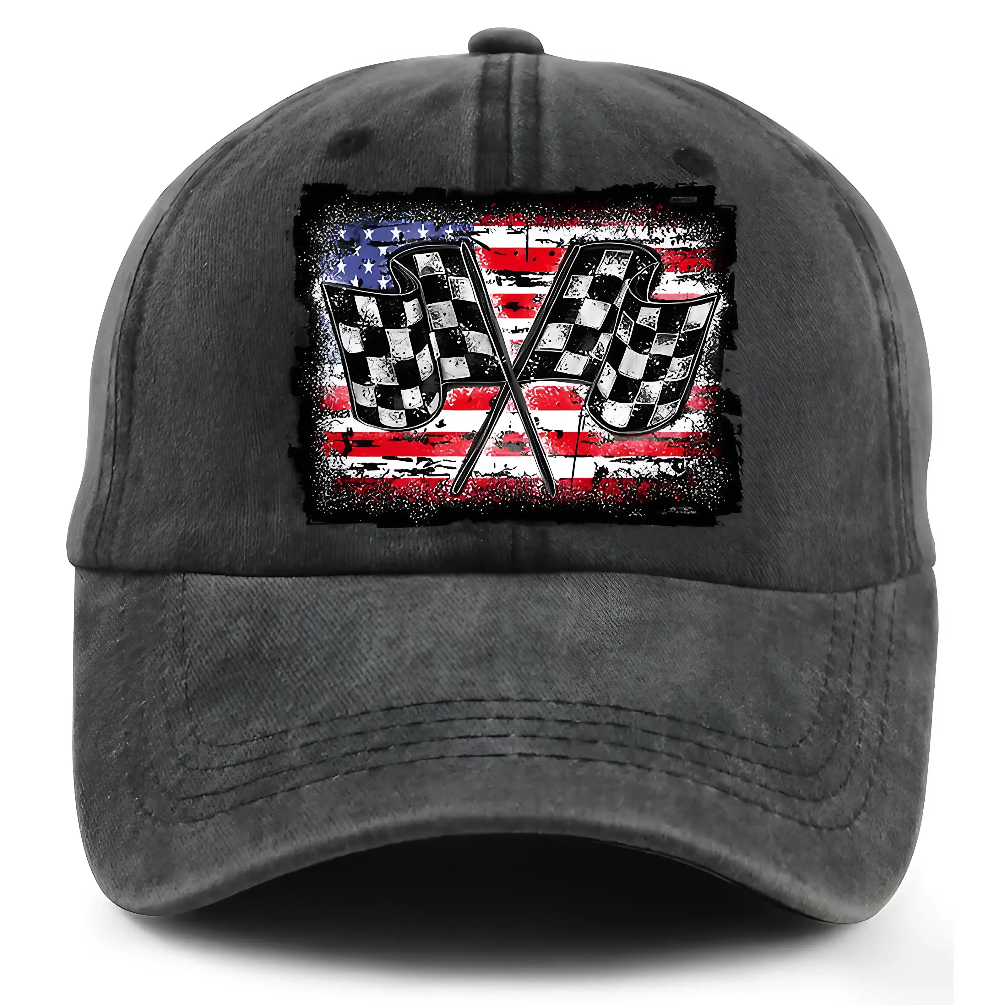 Gomcdlwn Racing Gifts for Car Guys, American Flag Race Car cap for Men Women, Racing Baseball Cap, Funny Birthday Gifts for Car Lovers, New Driver, Racer, baseball cap, wash cap, gift for men and women, birthday gift
