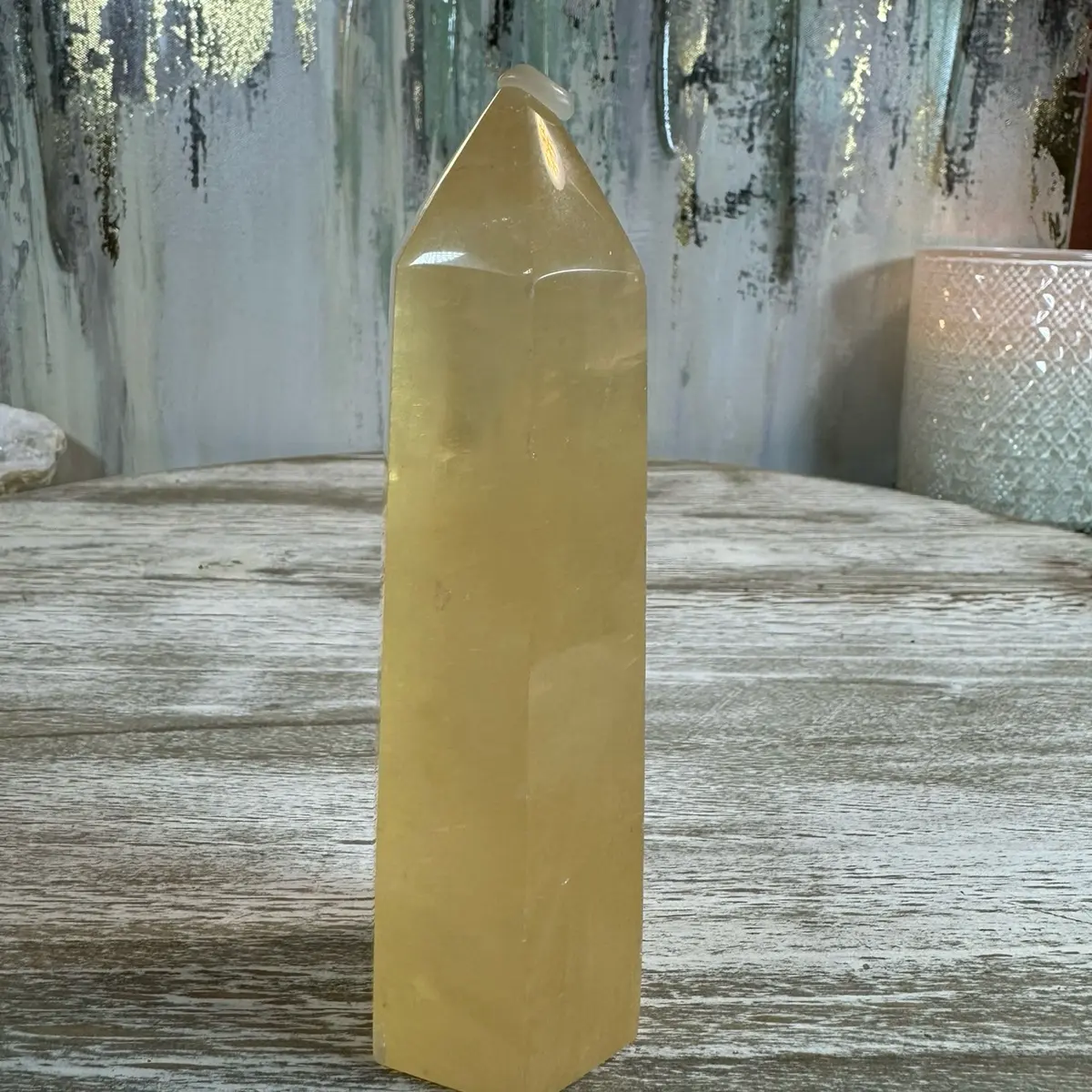 Golden Calcite Tower - Self-worth | Confidence | Solar Plexus Chakra | Attract Success & Abundance