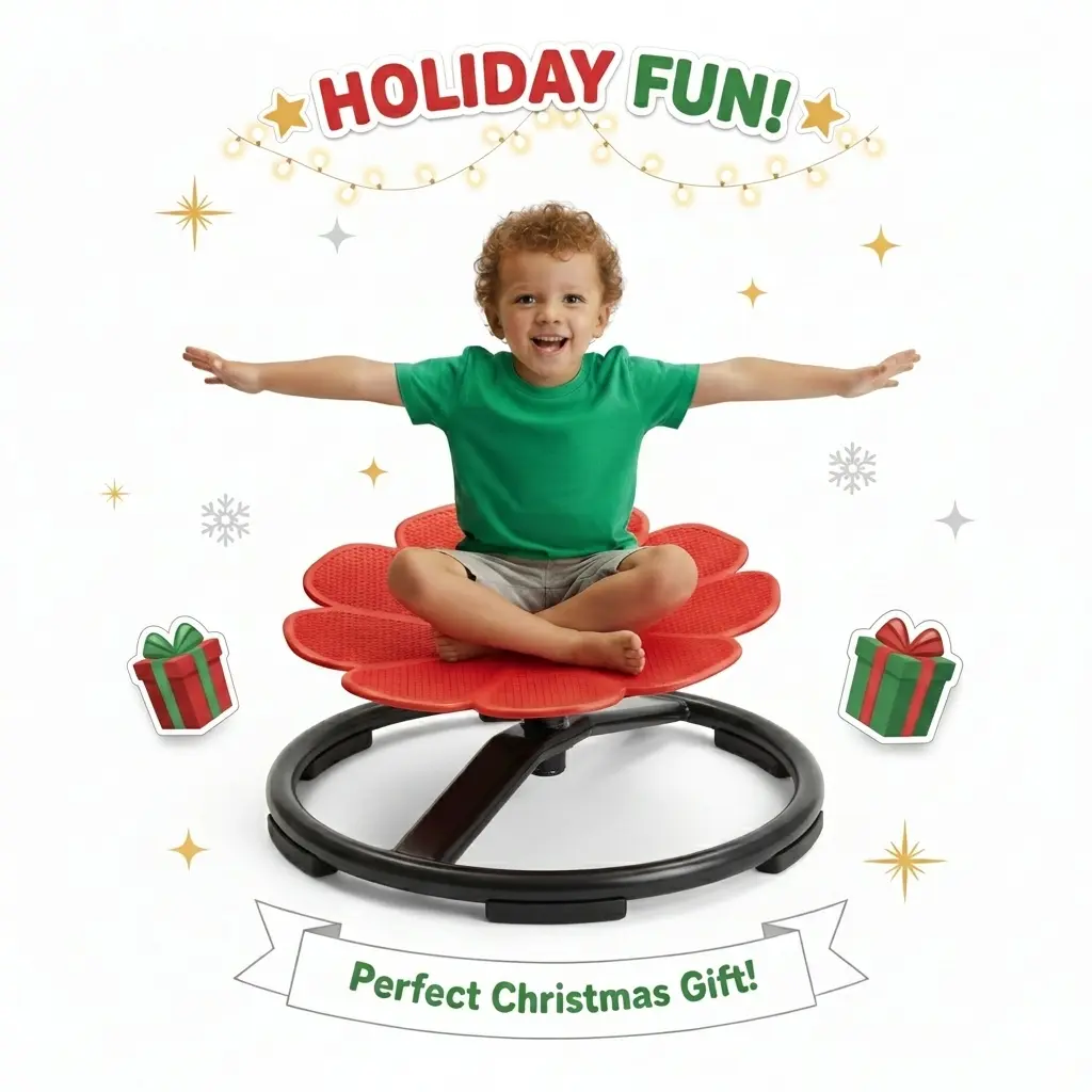 Sensory Swivel Chair for Kids - 180LB Capacity Spinning Chair for Autism & ADHD Support,Premium Educational Fidget Toy Set, Indoor/Outdoor Ergonomic Furniture for Motor Skills & Focus