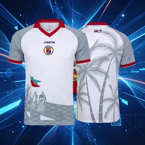 2026 Haiti National Home And Away Blue White And Red Short Sleeve Soccer Jersey Fans Version Breathable