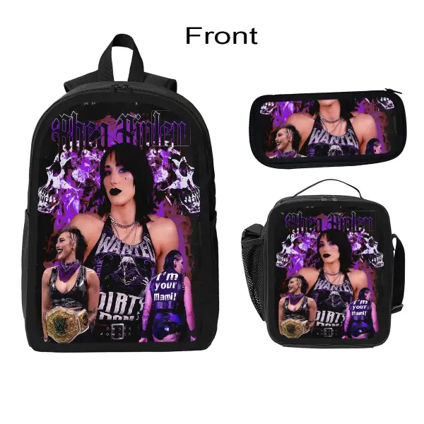 Kids' 3-Piece Backpack Set with Lunch Bag & Pencil Case, Vivid Graphic Print Oxford School Bag with Reinforced Base & Padded Straps, Wipe Clean for Back to School, Back To School Haul
