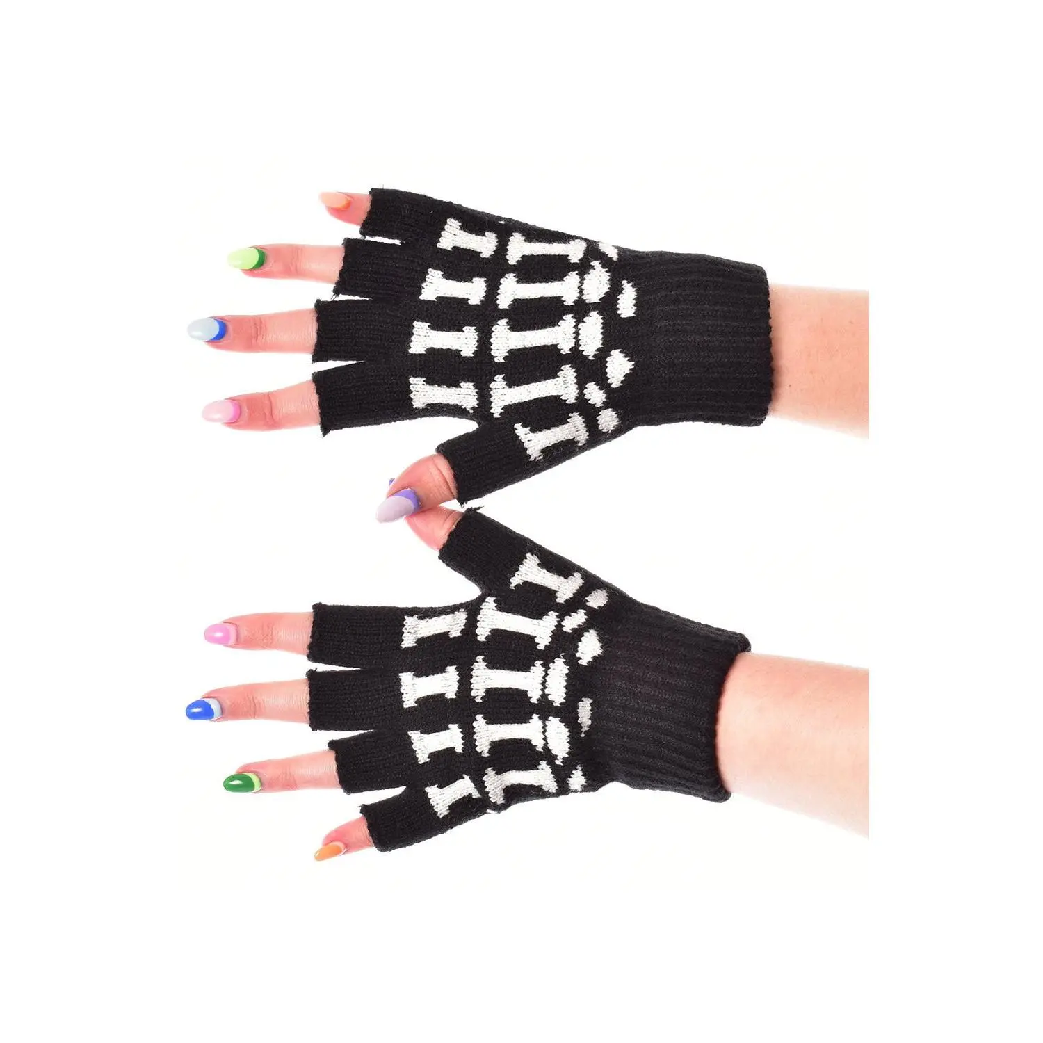 BGS Fingerless Gloves [Black/White]