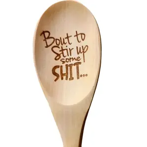 Novelty Wooden Spoon - About to Stir Up Some Sh!T