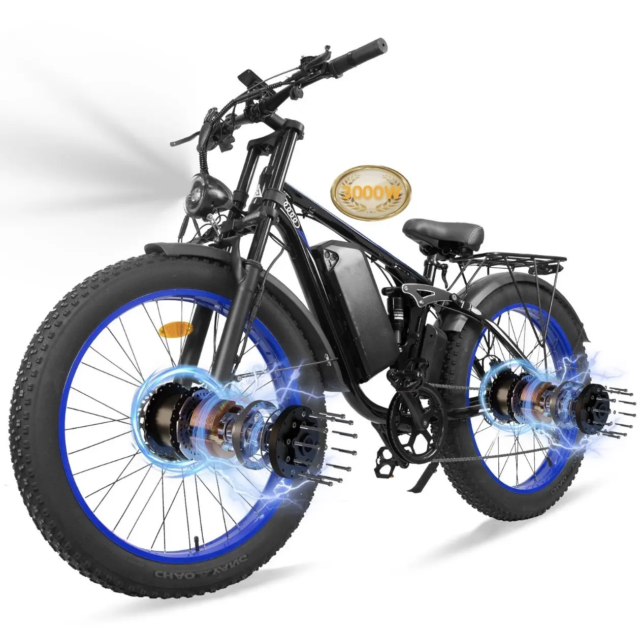 Electric Bike 5000W Motor 52V 25AH 26" Fat Tire 39MPH Mountain Ebike for Adults