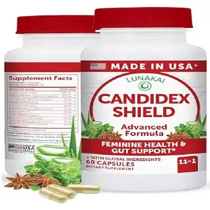 Lunakai USA Made Digestive Health Supplement for Women & Men – 11-in-1 Daily Gut Health Support with Caprylic Acid, Herbal Extracts, Probiotics & Enzymes, 60 Capsules