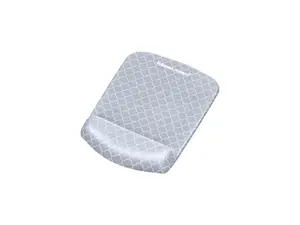 Fellowes 9549701 PlushTouch Mouse Pad Wrist Rest with Microban - Gray Lattice