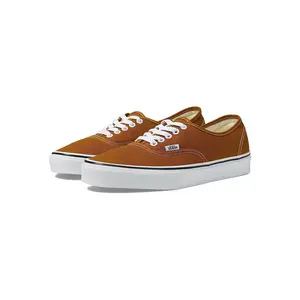 VANS Authentic Color Theory Golden Brown Heritage Low-Top Lace-Up Shoes with Sturdy Canvas Uppers & Iconic Rubber Waffle Outsoles