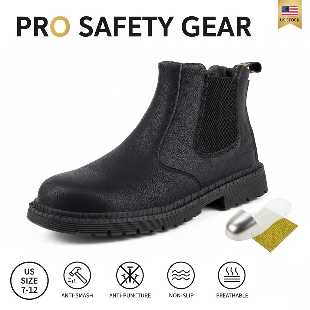 Waterproof Anti-slip Durable Outdoor Comfortable Safety Shoes Splash-proof Smash-proof Puncture-proof Breathable Unisex Chef Work Shoe Armor-Flex Sneakers