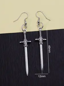Vintage Inspired Cross Sword Pendant Dangle Earrings Hypoallergenic Unique Personality Gothic Jewelry For Women Perfect Gift