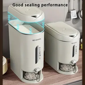 Slim-Fit Plastic Rice Bucket, 2.64gal/5.28gal Capacity, Non-Electrical Kitchen Storage Solution, Ideal for Home & Commercial Use, Grain Dispenser, Airtight Food Storage