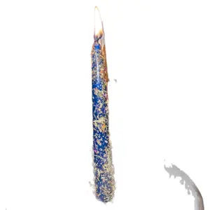 Communication Candle with Unique Blue Wax and Decorative Elements for Aesthetic Appeal