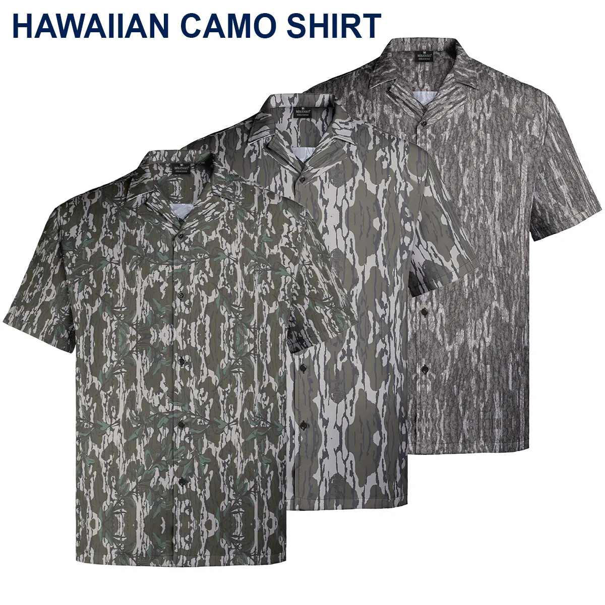 Men's Hawaiian Camo Shirt, Short Sleeve Button-Up, Classic Fit, Summer Outdoor Look, Gift for Dad or Him, Camouflage Vacation Shirt