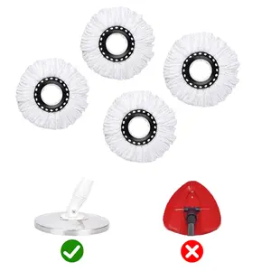 Spin Mop Microfiber Replacement Refill, Circle 6.29inch Wide Mop Heads for Our Mop Bucket Set, Dry and Wet Used--Check Size Before Order