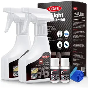 Headlight Restoration Kit with Ceramic Coating - Headlight Lens Cleaner to Remove Yellowing, Haze & Oxidation, Restore Headlight Clarity, Improve Night Visibility, Long-Lasting Protection-180ml