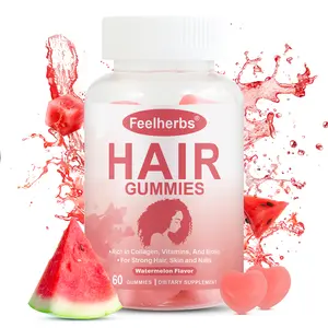 Hair Growth Gummies for Women Hair, Skin & Nails, Vitamins Gummies with Biotin, Zinc & Vitamins C, E, B12, Watermelon Flavor, 60 Gummies