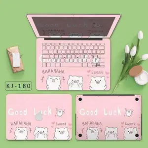 Brilliant Macbook Pro 14inch M2 2023 Full Body Skin KJ-180 Good Luck Cute Pig Design HD Clear Anti-Scratch Film Easy Install Model A2779