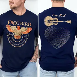 Free Bird Lyrics 2 Sided Shirt, Old School Band T-shirt, Retro Music Shirt, Rock Band Tee, Unisex