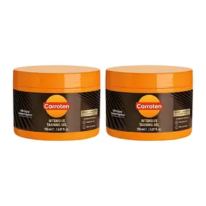 Carroten Intensive Tanning Gel - Browning Tan Accelerator, Non-Greasy, Water-Resistant, with Carrot & Coconut Oil, Vitamin A & E for Moisture Hydration, Made in Greece, 5 Fl Oz