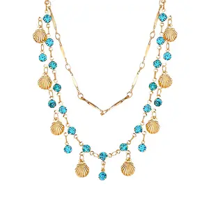 Cute Boho Charm Necklace for Women Puka Shell Necklace Paperclip Chain Necklace Layered Ocean Jewelry 2026