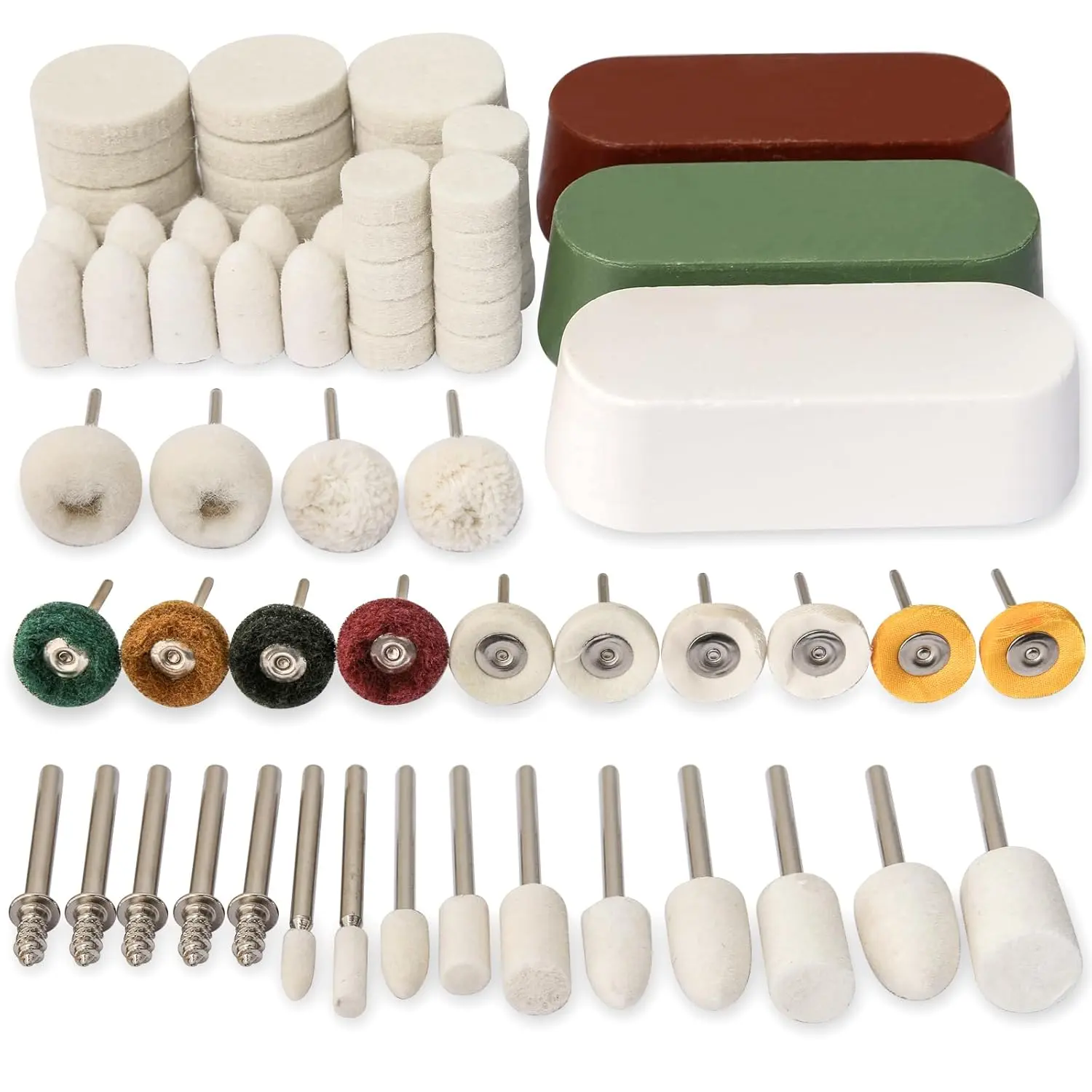 72 pcs Electric Grinding and Polishing Complete Set -1/8 inch Handle Diameter, Electric Grinding Accessories, Suitable for Metal Polishing, Jewelry Making, Woodworking, and DIY Projects