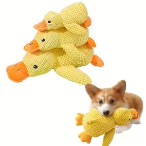 Durable Plush Duck Dog Toy, Chew Resistant with Chewing Sound Design, Interactive Pet Game Accessory for All Breeds, Engaging Play, Mental Stimulation